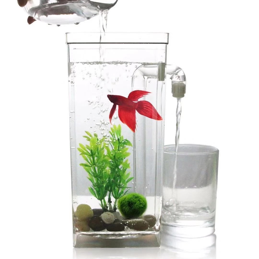 Betta Fish Tank - Tembel Ücretsiz Su Değişimi Masaüstü Balık